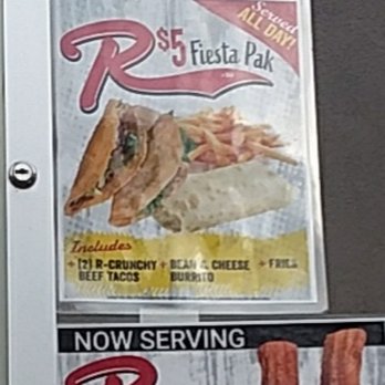 R Burgers - Bad rip off of Jack in the Box tacos, complete with triangle cheese. Bean burrito is ok. Fries are good. Filling meal for $5 but not tasty. - Burgers Near Me - Riverside, California R Burgers - Bad rip off of Jack in the Box tacos, complete with triangle cheese. Bean burrito is ok. Fries are good. Filling meal for $5 but not tasty. - Burgers Near Me - Riverside, California