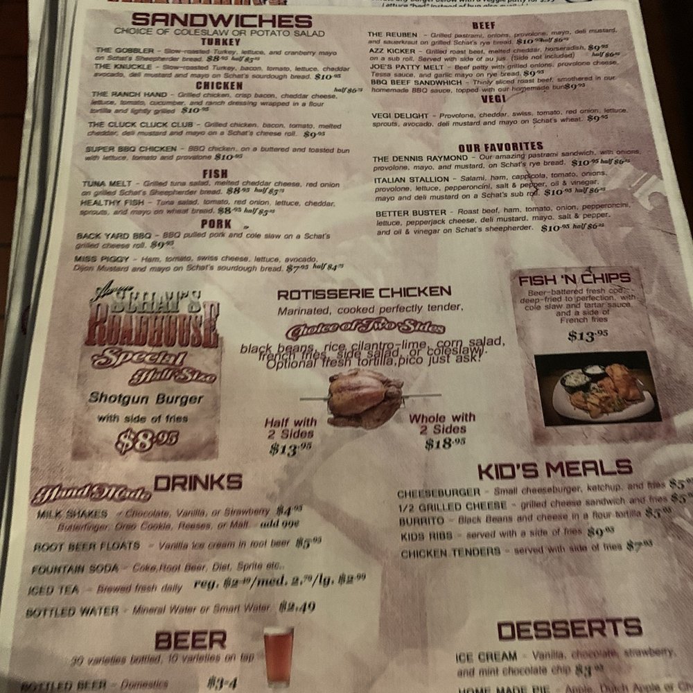 Aaron Schat's Roadhouse - Dinner menu - American Near Me - Bishop, California