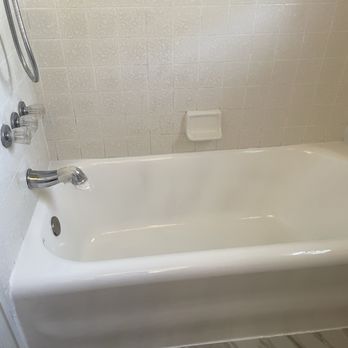 JP Bath Refinishers - After: Smooth glossy finish with many small chips repaired. - Refinishing Services Near Me