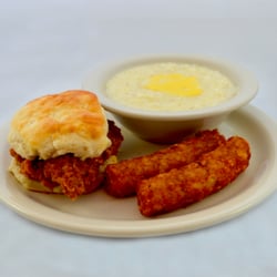 Summit Grill - Chicken Biscuit, Grits and Hashbrowns