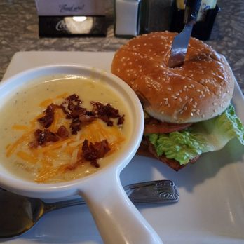 Bbi Cafe & Sandwich Bar - Tuscany Chicken Sandwich with Baked Potato Soup - Sandwiches Near Me - Indianapolis, Indiana