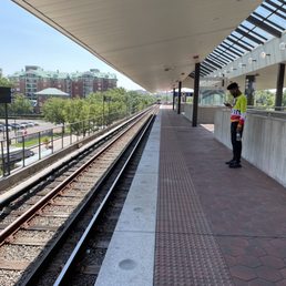 The metro train approaches