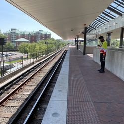 Braddock Road Metro Station - The metro train approaches