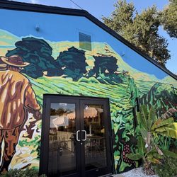 Outside patio mural