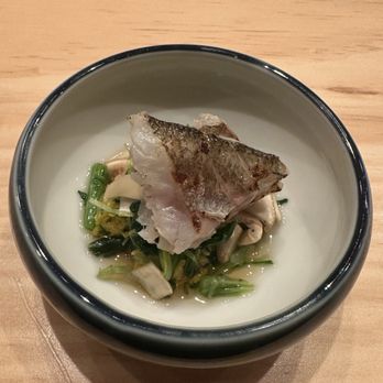 Sushidokoro Miyama - Japanese barracuda, matsutake mushroom , mustard green, mango da deiji (daisy crown) - Sushi Bars Near Me - Arcadia, California Sushidokoro Miyama - Japanese barracuda, matsutake mushroom , mustard green, mango da deiji (daisy crown) - Sushi Bars Near Me - Arcadia, California