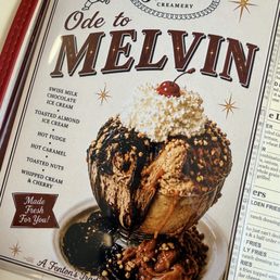 Melvin's Sundae on the menu... Melvin's Sundae on the menu...