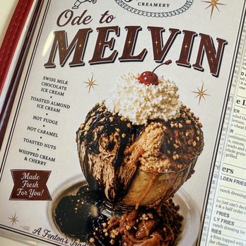 Fenton's Creamery - Melvin's Sundae on the menu... - Ice Cream & Frozen Yogurt Near Me - Vacaville, California Fenton's Creamery - Melvin's Sundae on the menu... - Ice Cream & Frozen Yogurt Near Me - Vacaville, California