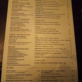 PYRO - Drink menu. - Desserts Near Me - Phoenix, Arizona