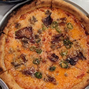 Marina - sausage pizza w/ shishito, too cheesy for me but was the table fave - Italian Near Me - Pasadena, California