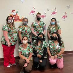 Antelope Valley Cancer Center - Radiation staff celebrating Christmas in July