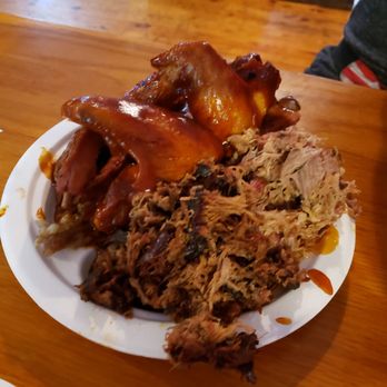 The Pedalin' Pig BBQ - plate of pulled pork and pulled pork - Barbeque Near Me - Blowing Rock, North Carolina The Pedalin' Pig BBQ - plate of pulled pork and pulled pork - Barbeque Near Me - Blowing Rock, North Carolina