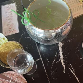 Camello - $75 "Life's a Disco" cocktail, half full upon arrival. - Mexican Near Me - Phoenix, Arizona