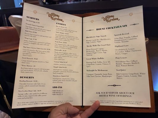 Menu photo 1 Williams & Graham Denver, CO Menu photo 1 Williams & Graham Denver, CO