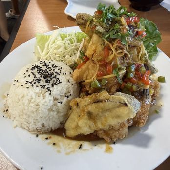 Korner Kitchen - Crispy Flounder and egg plant - so good!! - Sushi Bars Near Me - Ann Arbor, Michigan Korner Kitchen - Crispy Flounder and egg plant - so good!! - Sushi Bars Near Me - Ann Arbor, Michigan