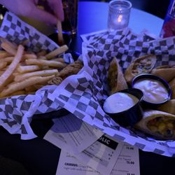 Helium Comedy Club - Egg rolls and chicken tenders with fries