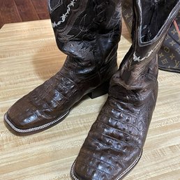 Repaired boots. Repaired boots.