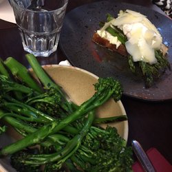 The Library Restaurant - Sprouted broccoli and asparagus bruschetta