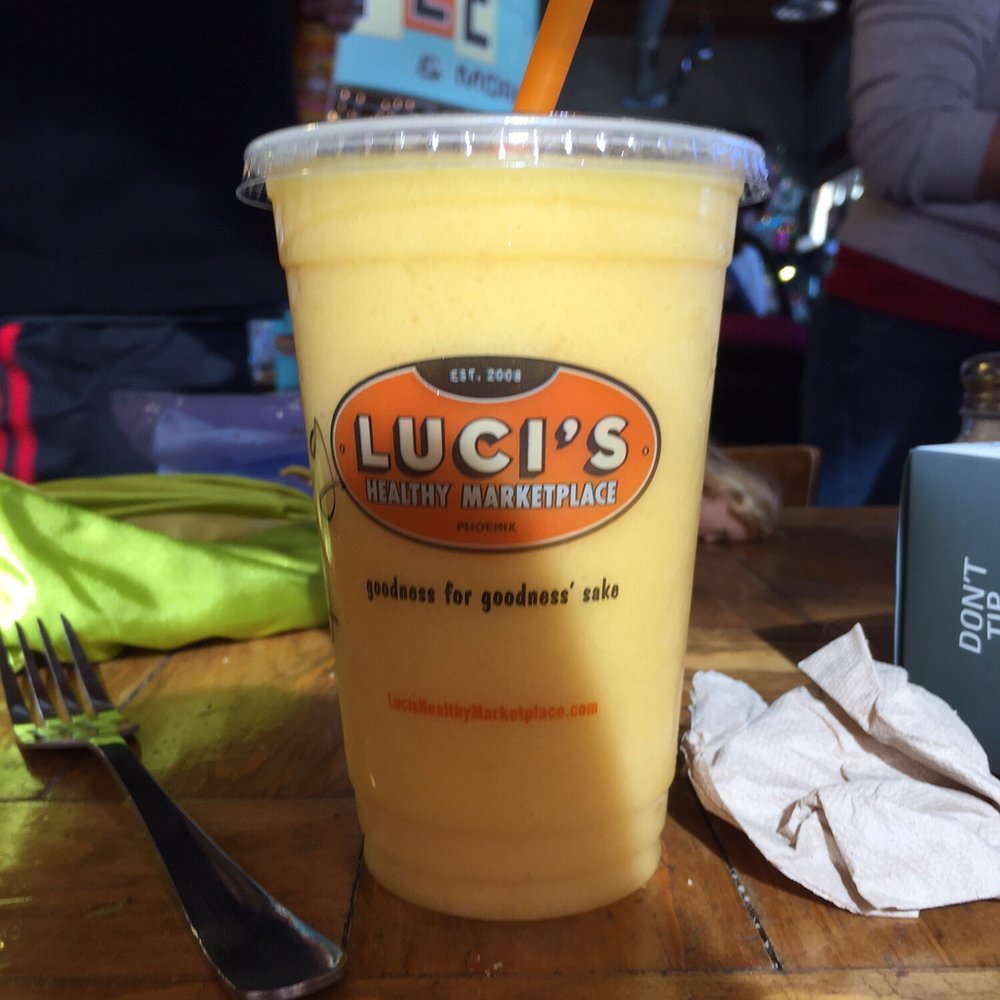 Luci's Marketplace - This is the Mellow Yellow whole fruit smoothie. - Cafes Near Me - Phoenix, Arizona