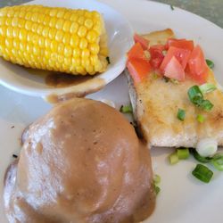 Noisy Goose Cafe - Halibut steak