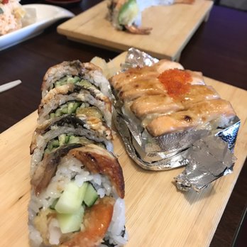 Yo Sushi - Awesome roll, Una-ten (like a dragon roll sans fake crab meat), lion king - Sushi Bars Near Me - Alameda, California Yo Sushi - Awesome roll, Una-ten (like a dragon roll sans fake crab meat), lion king - Sushi Bars Near Me - Alameda, California