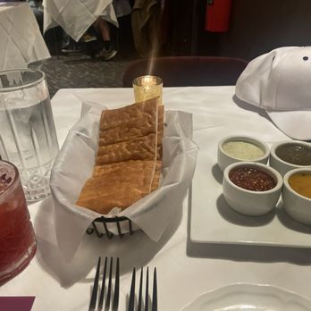 Afghania - Afghani bread w assorted dips that were all very delicious and very different - Afghan Near Me - Washington, DC, District of Columbia
