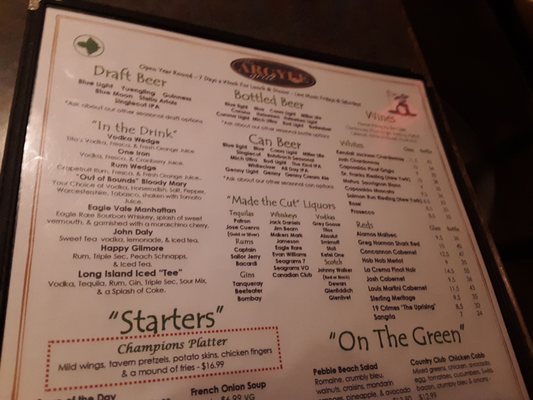 Menu photo 2 Argyle Grill At Eagle Vale Fairport, NY