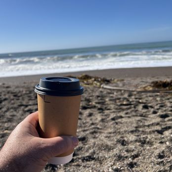 Cambria Coffee - Latte on the beach - Coffee & Tea Near Me - Cambria, California