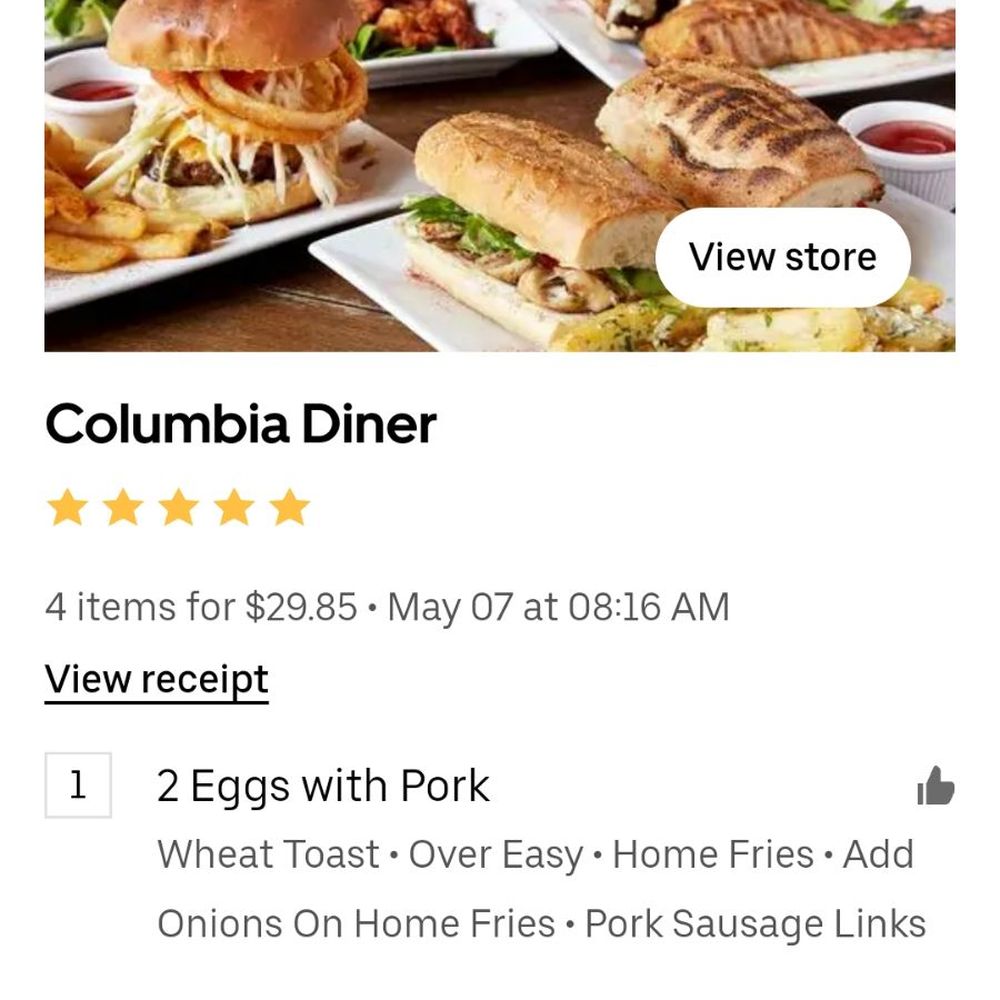 Columbia Diner - Receipt - Breakfast & Brunch Near Me - Philadelphia, Pennsylvania Columbia Diner - Receipt - Breakfast & Brunch Near Me - Philadelphia, Pennsylvania