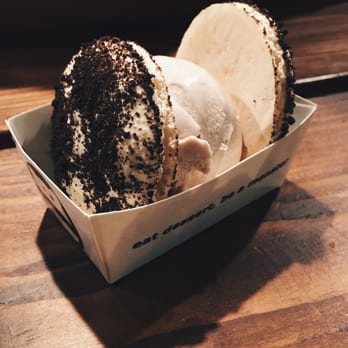 Mini Monster Cafe - Oreo macaron & nutella + chocolate ice cream sandwich - Ice Cream & Frozen Yogurt Near Me - Long Beach, California Mini Monster Cafe - Oreo macaron & nutella + chocolate ice cream sandwich - Ice Cream & Frozen Yogurt Near Me - Long Beach, California