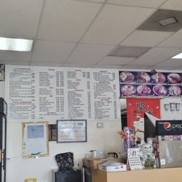 I side of restaurant, menu on wall
