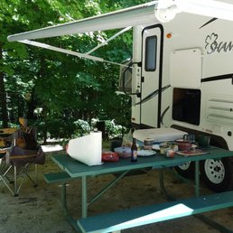 Typical campsites have a picnic table, firepit and some have electricity