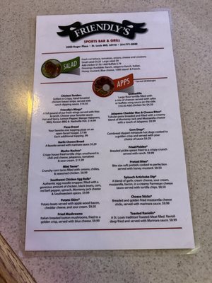 Menu photo 1 Friendly's Restaurant & Bar Saint Louis, MO
