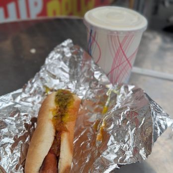 Gray's Papaya - Hot dog and Pina colada juice drink - Hot Dogs Near Me - New York, New York
