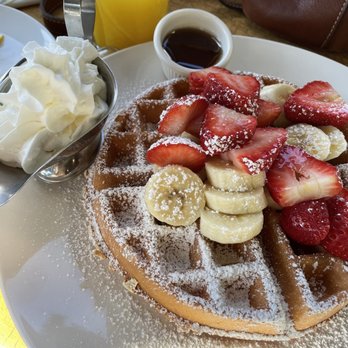 Toast on First - strawberry and banana waffle - Coffee & Tea Near Me - Whittier, California Toast on First - strawberry and banana waffle - Coffee & Tea Near Me - Whittier, California