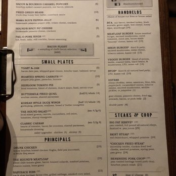 The Hound - Latest menu - New American Near Me - Auburn, Alabama