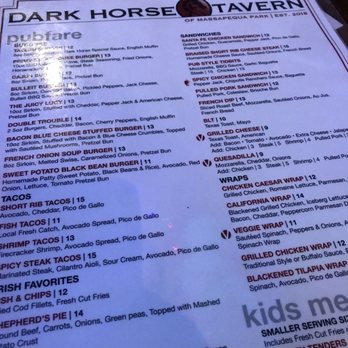Dark Horse Tavern - Menu - Bars Near Me - Massapequa Park, New York Dark Horse Tavern - Menu - Bars Near Me - Massapequa Park, New York