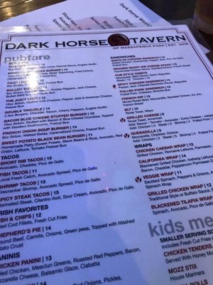 Menu photo 2 Dark Horse Tavern Massapequa Park, NY Menu photo 2 Dark Horse Tavern Massapequa Park, NY