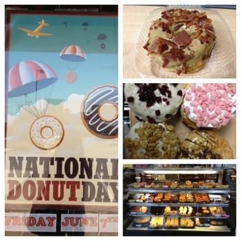 Sugar Twist Bakery - Baconator, cranberry chai, champagne, banana nut, and snickerdoodle...in celebration of National Donut Day! - Donuts Near Me - Bakersfield, California Sugar Twist Bakery - Baconator, cranberry chai, champagne, banana nut, and snickerdoodle...in celebration of National Donut Day! - Donuts Near Me - Bakersfield, California