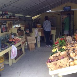Donahue Brothers Produce Stand - Blackberries, zucchini, yellow squash, cucumbers, avocados, jams and more. They have hulled beans and peas in the back fridge.