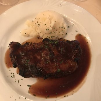 Sea Basin Restaurant - 20oz. New York Strip Steak *LI Restaurant Week Entree, meat was juicy and well seasoned, served with boring mashed potatoes - Seafood Near Me - Rocky Point, New York