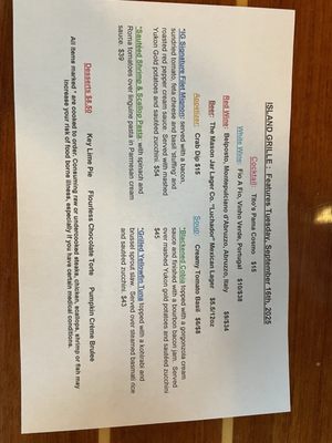 Menu photo 3 Island Grille Atlantic Beach, NC