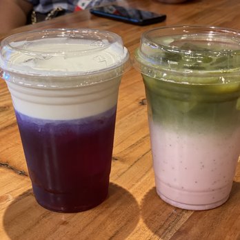 Cafe Blue - Butterfly Pea Flower Latte & Strawberry Milk Matcha - Cafes Near Me - Buford, Georgia