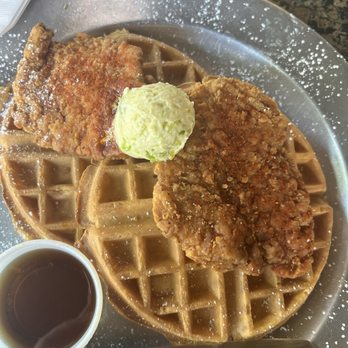 Roscoes - Chicken and waffles with jalapeño butter - Delis Near Me - Chino Hills, California Roscoes - Chicken and waffles with jalapeño butter - Delis Near Me - Chino Hills, California