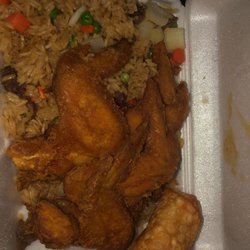 Great Wall Chinese Restaurant - Chicken wings , beef fried rice and egg rolls