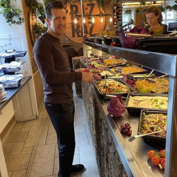 Riz Raz - Husband trying a little bit of everything from the buffet - Vegetarian Near Me - Copenhagen, 84
