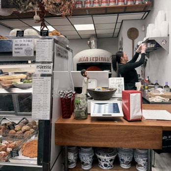 Alta Irpinia - Pizza oven at rear. They have Italian grocery items Too - beans, condiments, pastas etc. - Italian Near Me - Suffern, New York