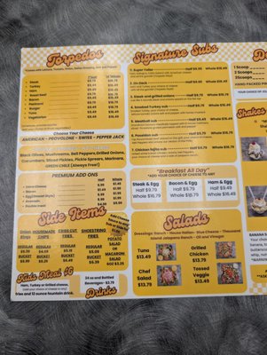 Menu photo 1 The Yeller Sub Albuquerque, NM