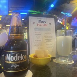 Cold beer and Pappasito's frozen house margarita!!