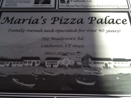 Menu photo 7 Maria's Pizza Colchester, CT