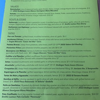 Triana - Food menu 1 - Tapas/Small Plates Near Me - Albuquerque, New Mexico